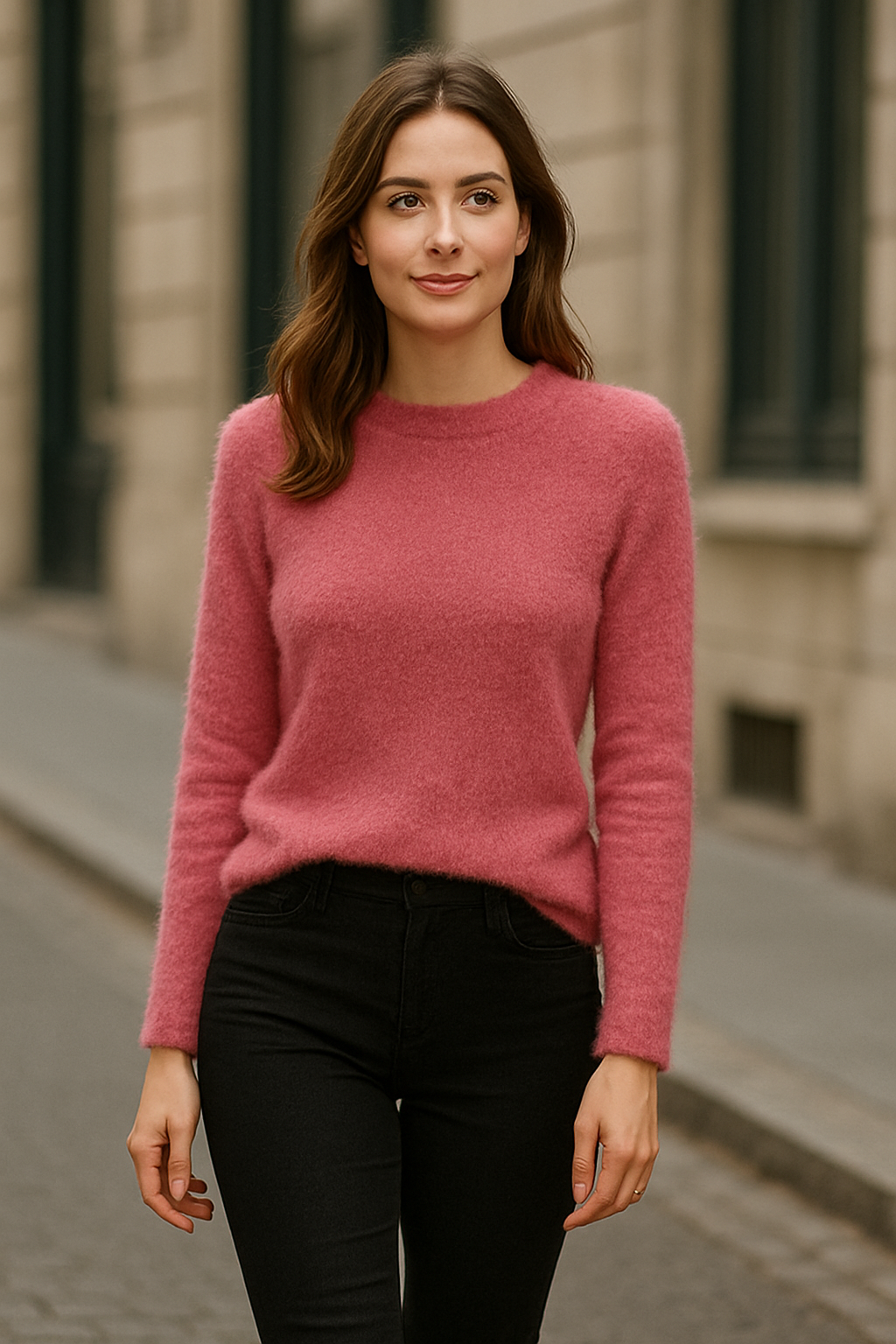 Pull rose doux-taille unique