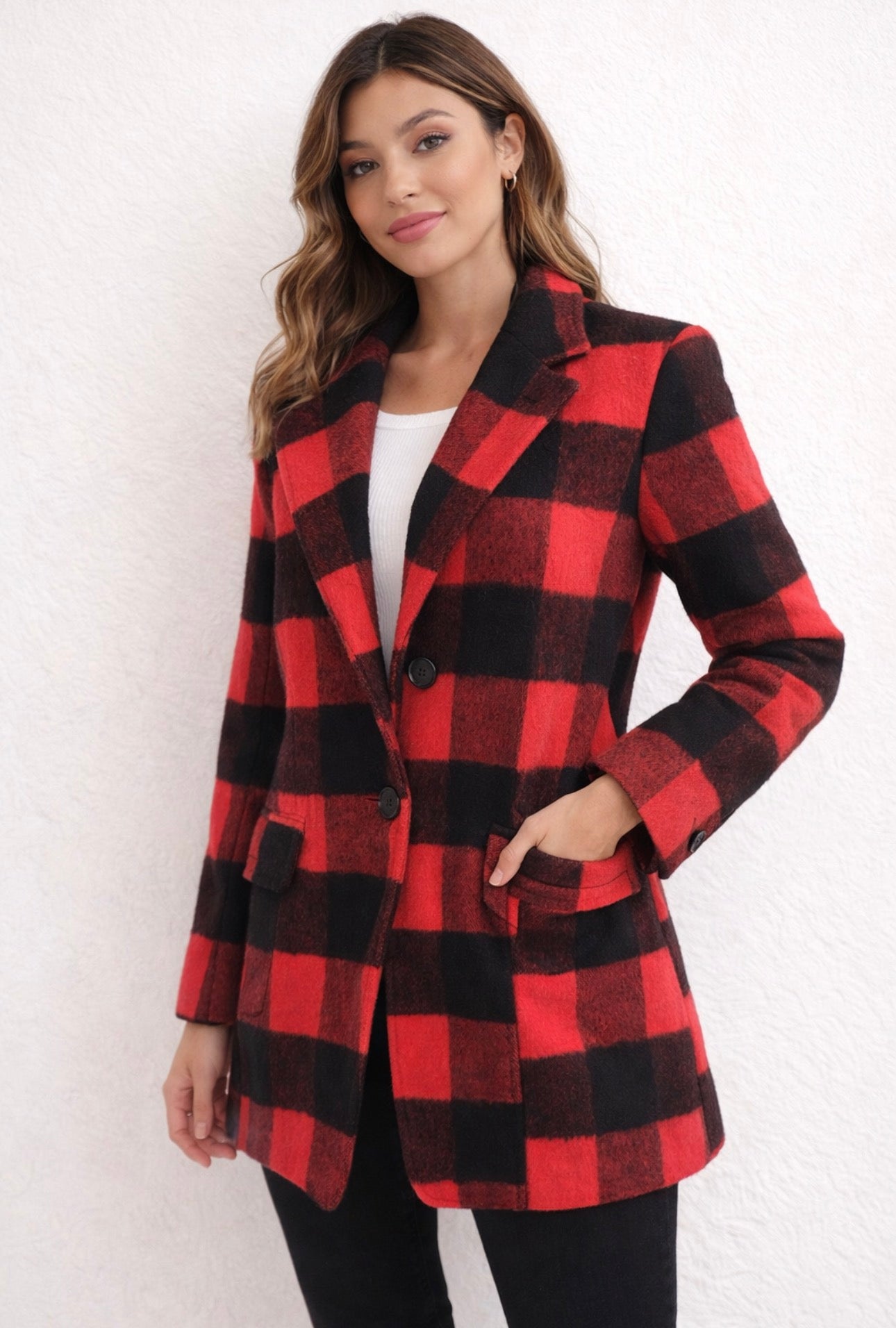 🖤❤️ Manteau à carreaux rouge & noir ❤️🖤